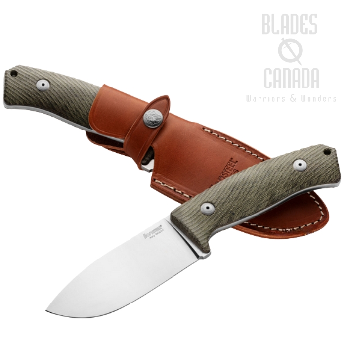 Lion Steel M3 CVG Fixed Blade Knife, Niolox Satin, Micarta Green, Cordura Sheath